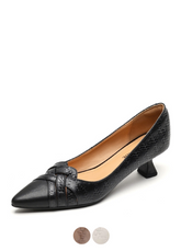 Chiara Women's Kitten Heel Leather Pumps